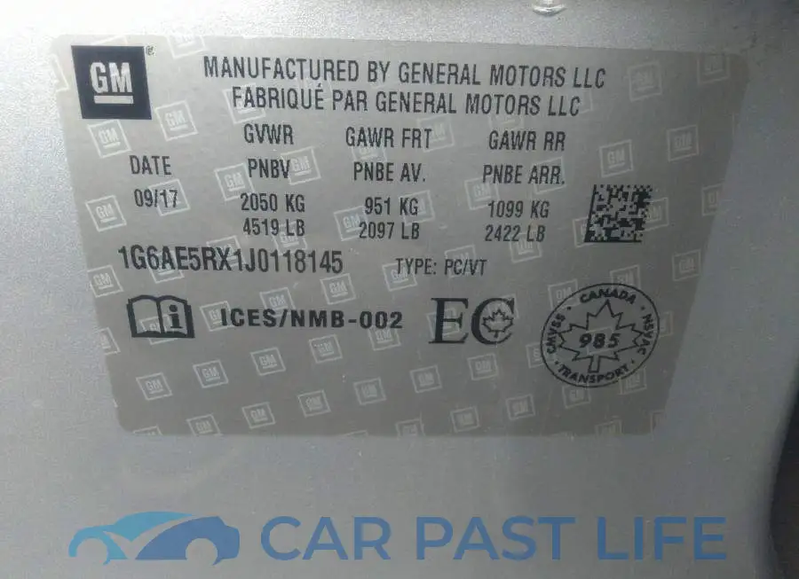 1G6AE5RX1J0118145# 9