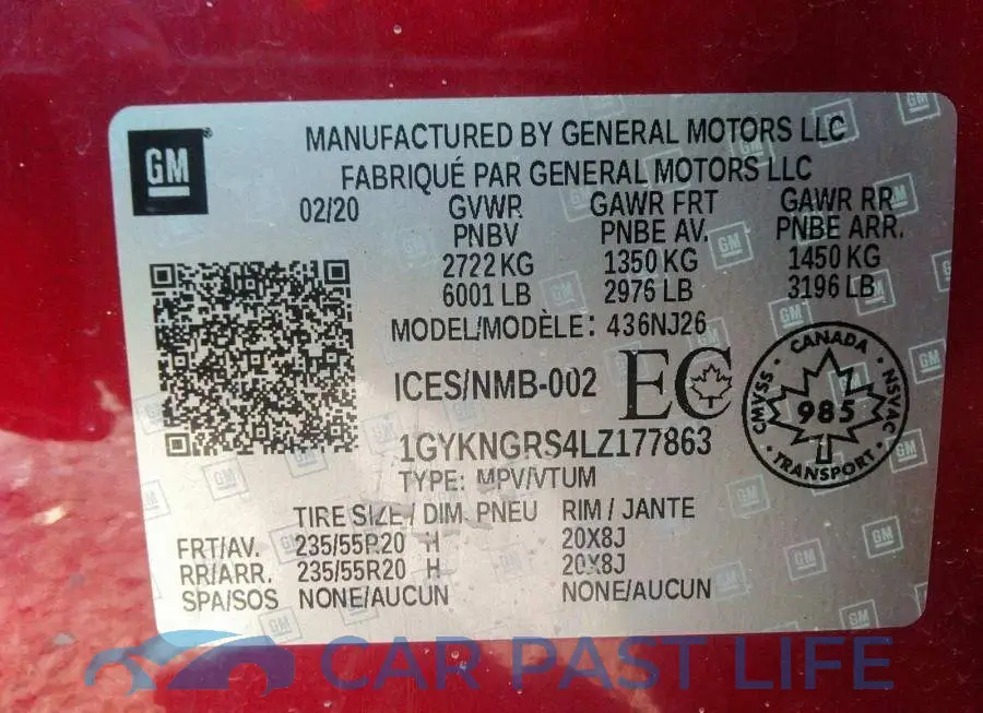 1GYKNGRS4LZ177863# 9
