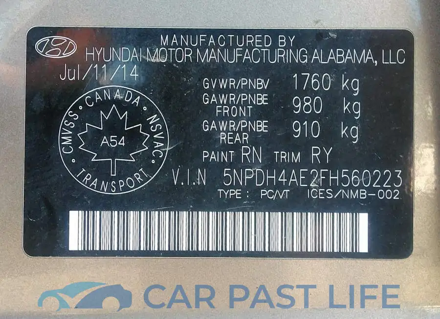 5NPDH4AE2FH560223# 9
