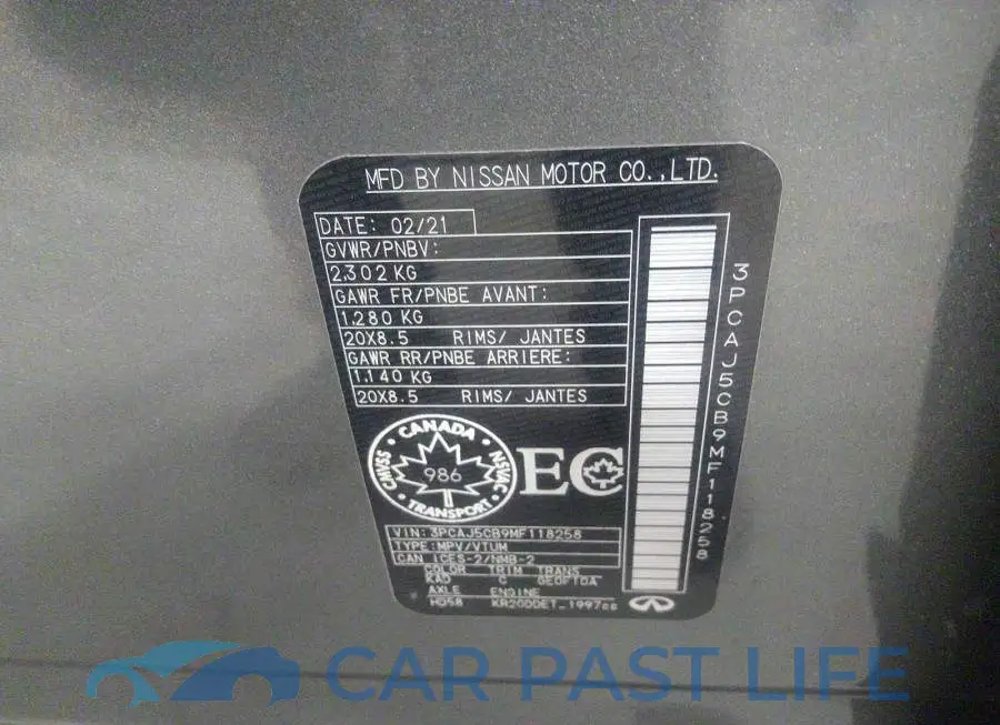 3PCAJ5CB9MF118258# 9