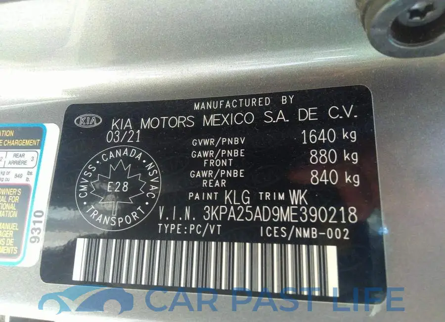 3KPA25AD9ME390218# 9