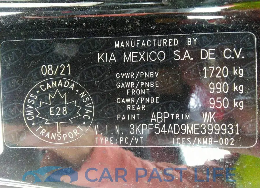 3KPF54AD9ME399931# 9