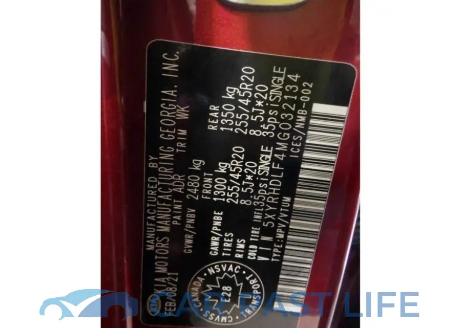 5XYRHDLF4MG032134# 9