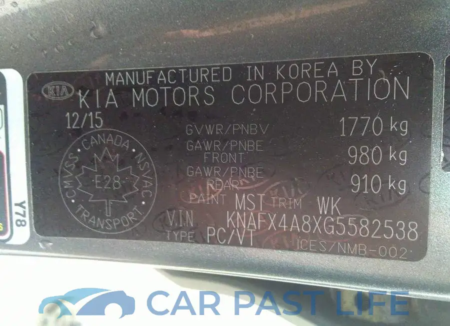 KNAFX4A8XG5582538# 9