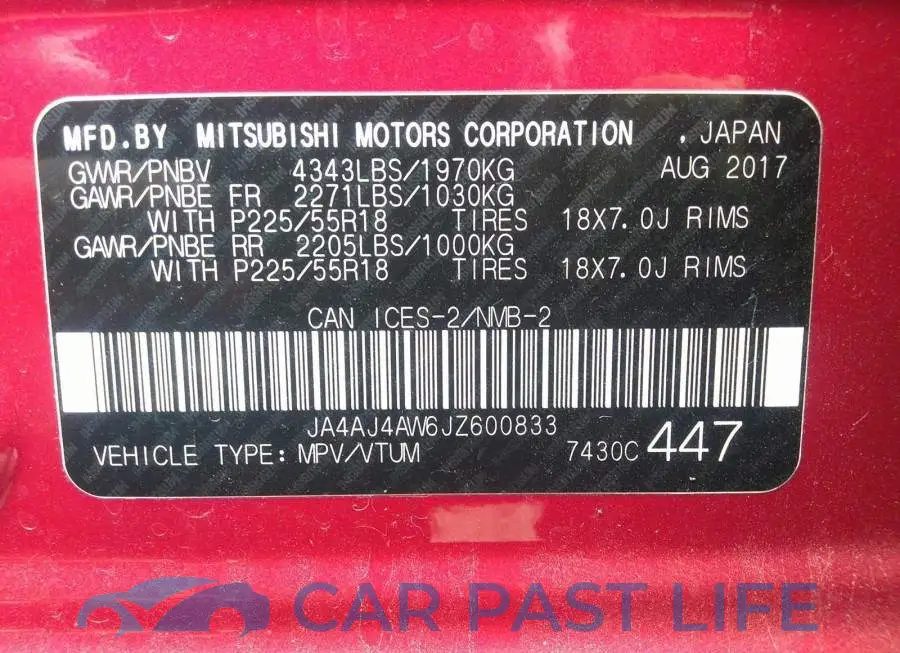 JA4AJ4AW6JZ600833# 9