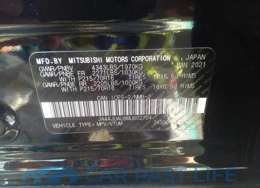 JA4AJUAU5MU602704# 9