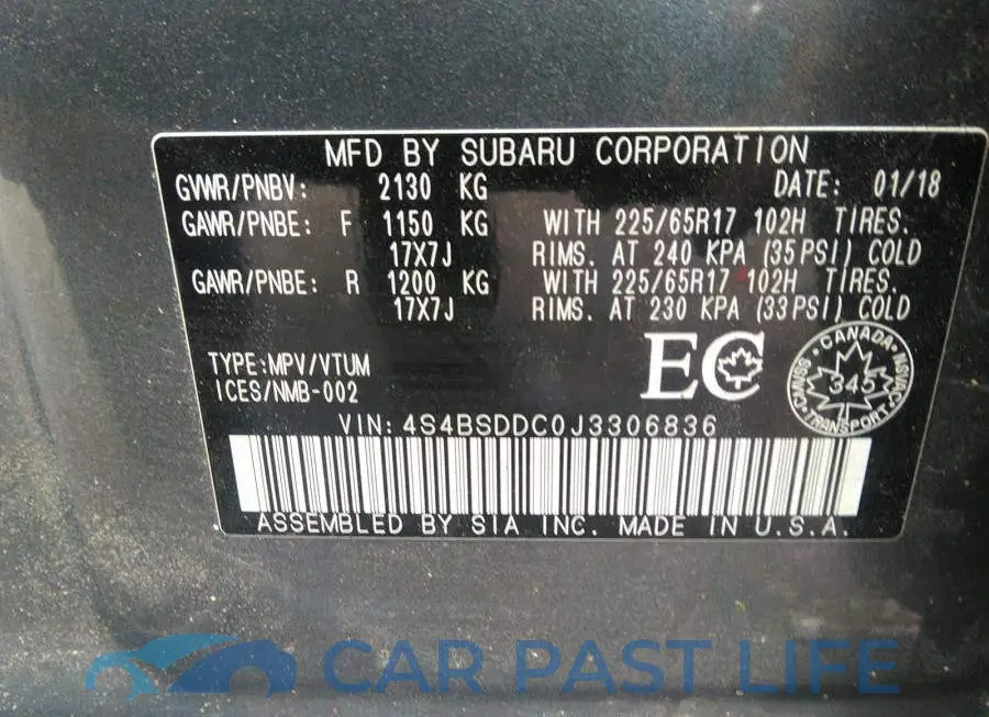 4S4BSDDC0J3306836# 9