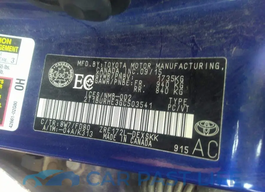 2T1BURHE3GC503541# 9