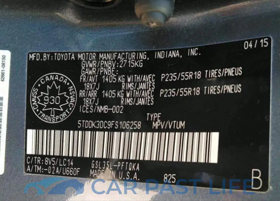 5TDDK3DC9FS106258# 10