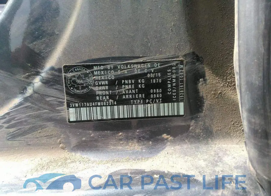 3VW117AU4FM082314# 9