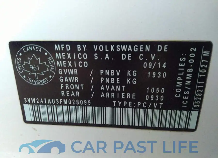 3VW2A7AU3FM028099# 9