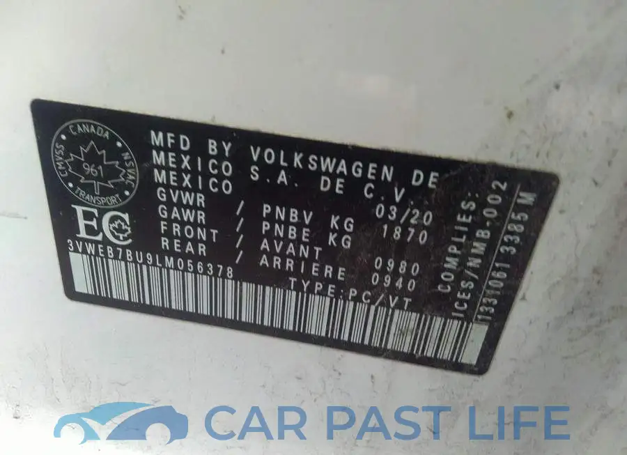 3VWEB7BU9LM056378# 9