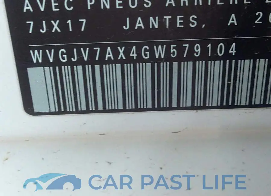 WVGJV7AX4GW579104# 9