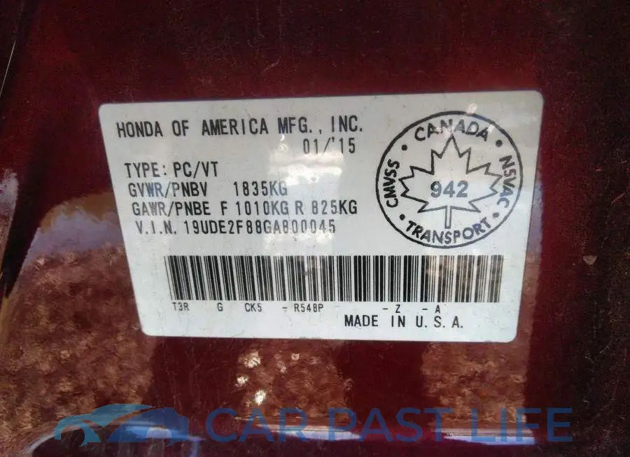 19UDE2F88GA800045# 9