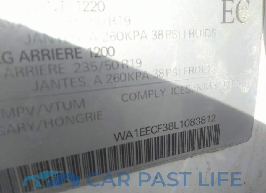 WA1EECF38L1083812# 9