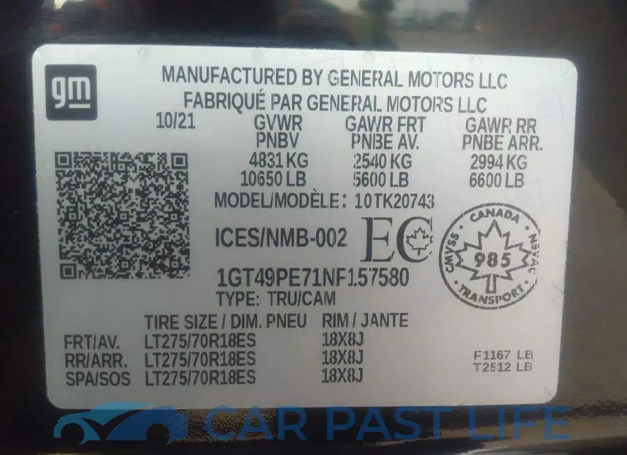 1GT49PE71NF157580# 9