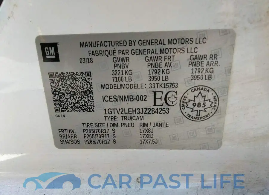 1GTV2LEH3JZ284253# 9