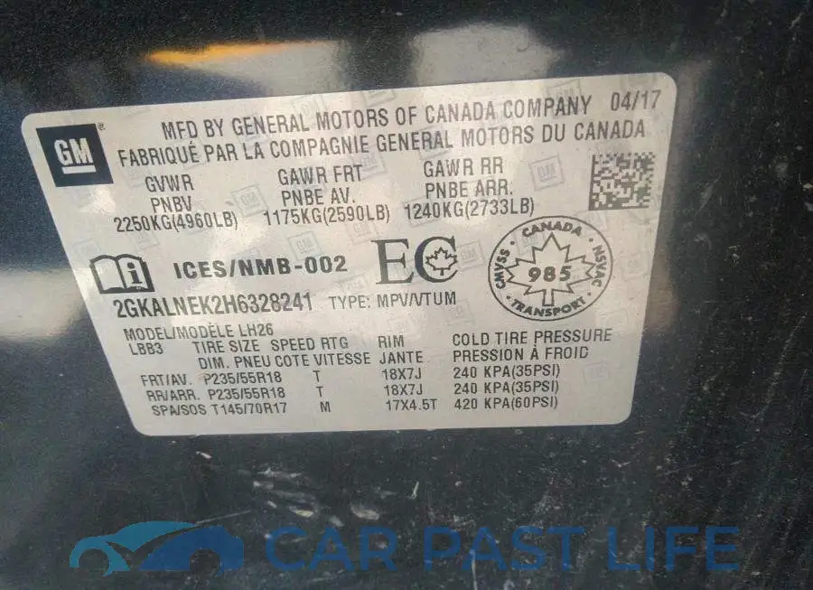 2GKALNEK2H6328241# 9