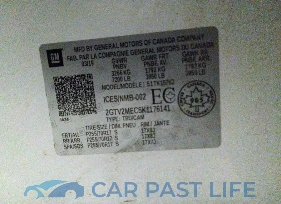 2GTV2MEC5K1176141# 9