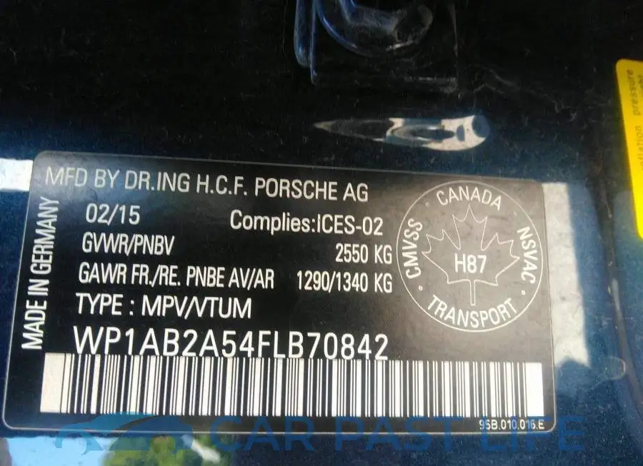 WP1AB2A54FLB70842# 9