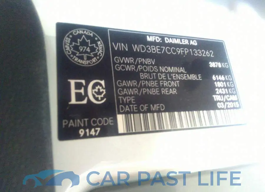 WD3BE7CC9FP133262# 9