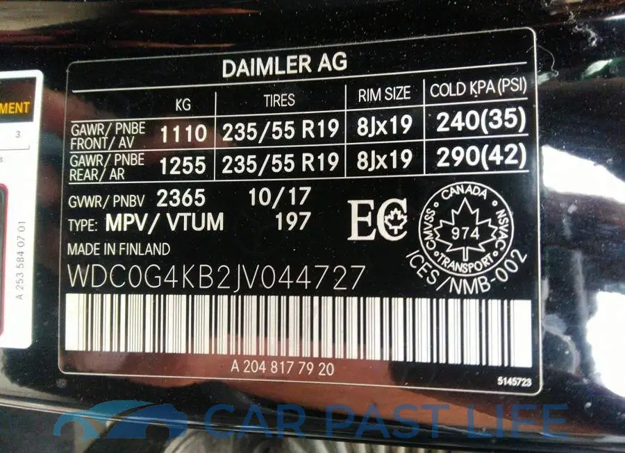 WDC0G4KB2JV044727# 9