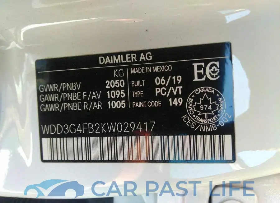 WDD3G4FB2KW029417# 9