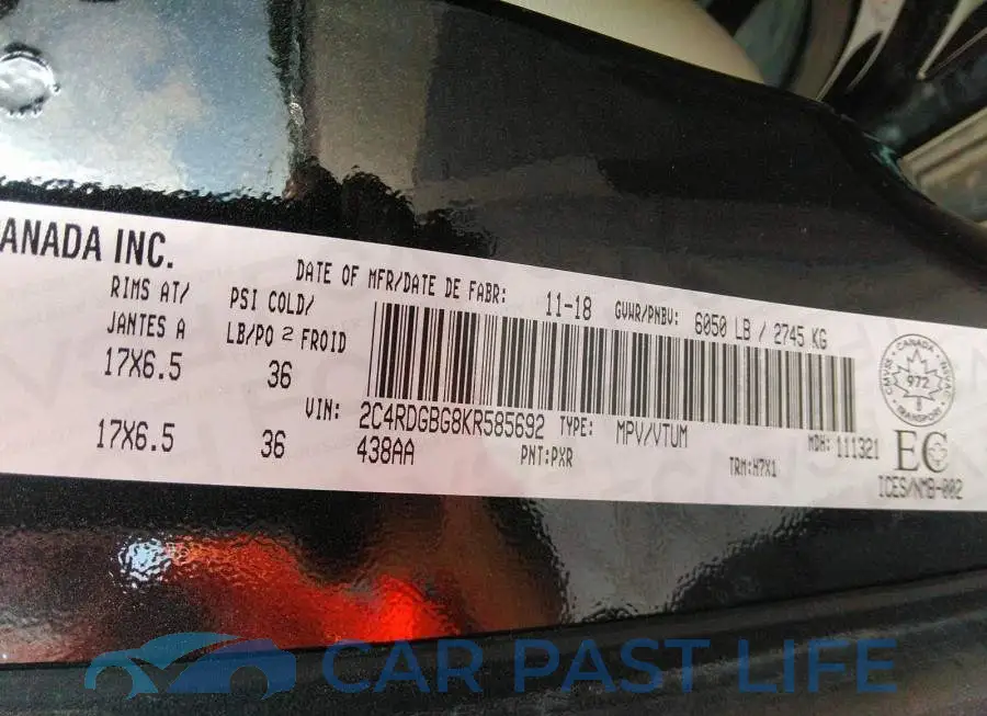 2C4RDGBG8KR585692# 9