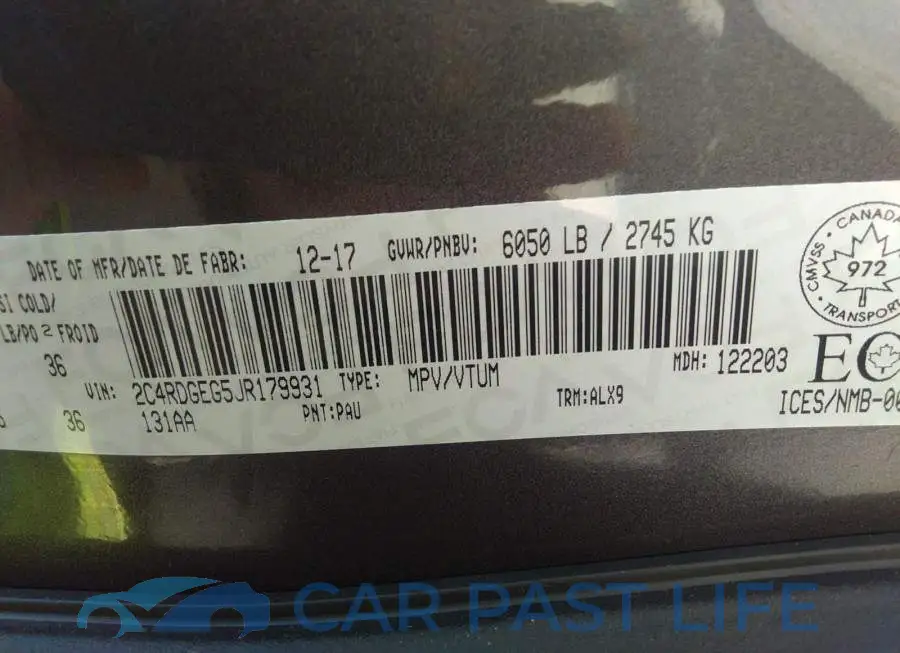 2C4RDGEG5JR179931# 9