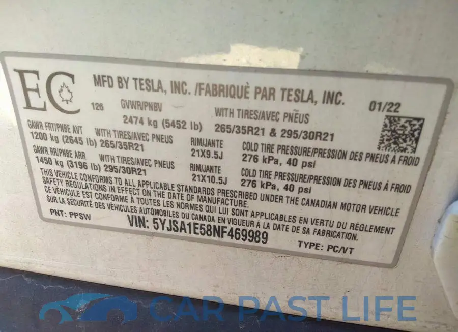 5YJSA1E58NF469989# 9