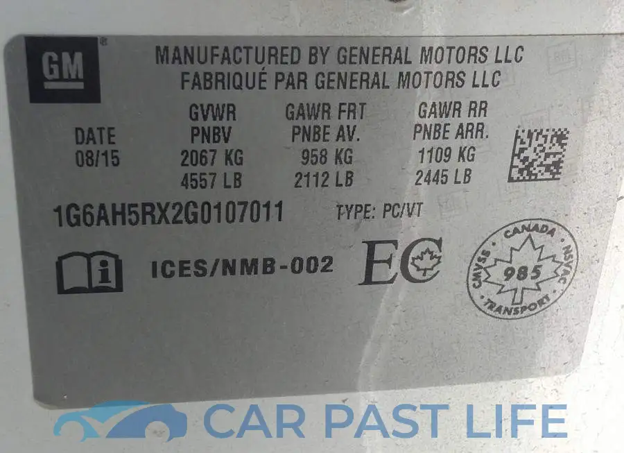 1G6AH5RX2G0107011# 9