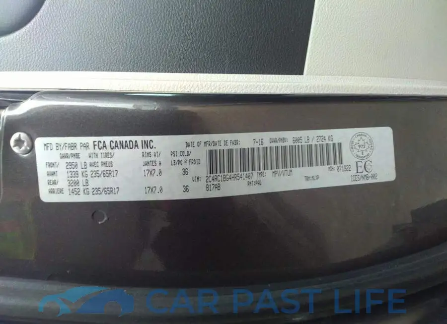 2C4RC1BG4HR541407# 9