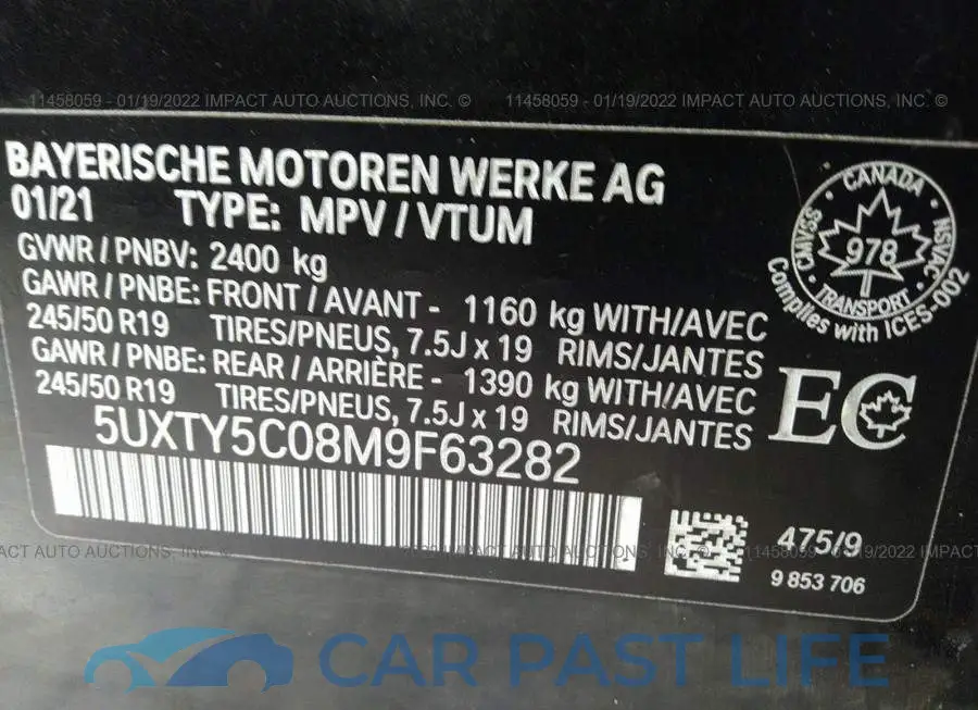 5UXTY5C08M9F63282# 9