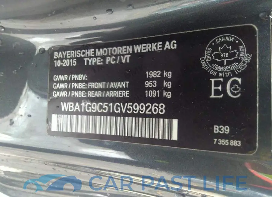 WBA1G9C51GV599268# 9