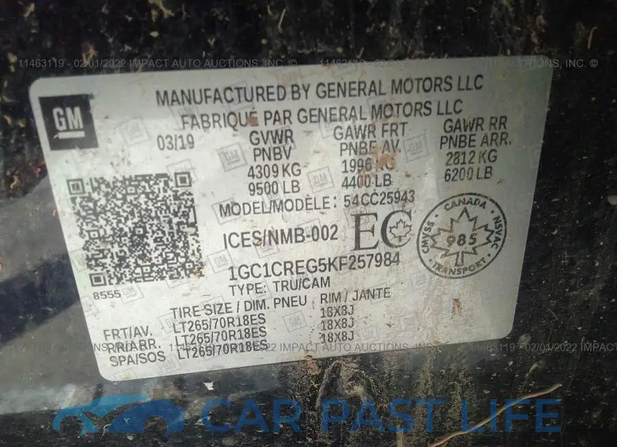1GC1CREG5KF257984# 9