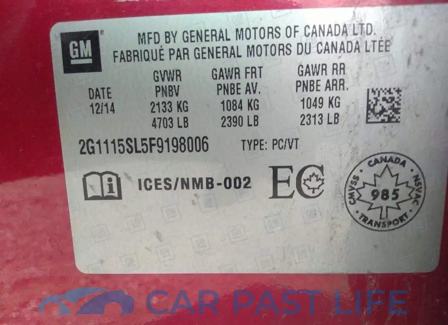 2G1115SL5F9198006# 9