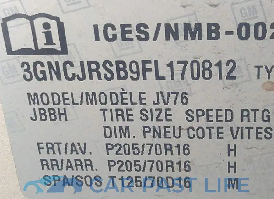 3GNCJRSB9FL170812# 9
