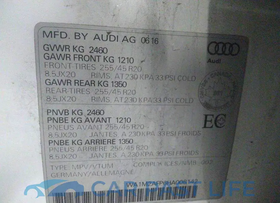 WA1M2AFP6HA008142# 9