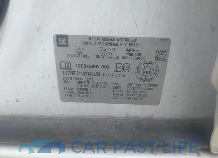 1GTP6CE11J1143258# 9