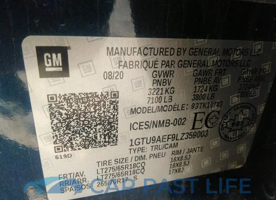 1GTU9AEF9LZ359003# 9