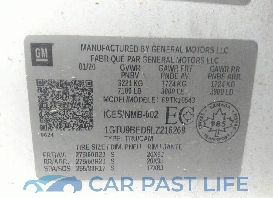 1GTU9BED6LZ216269# 9