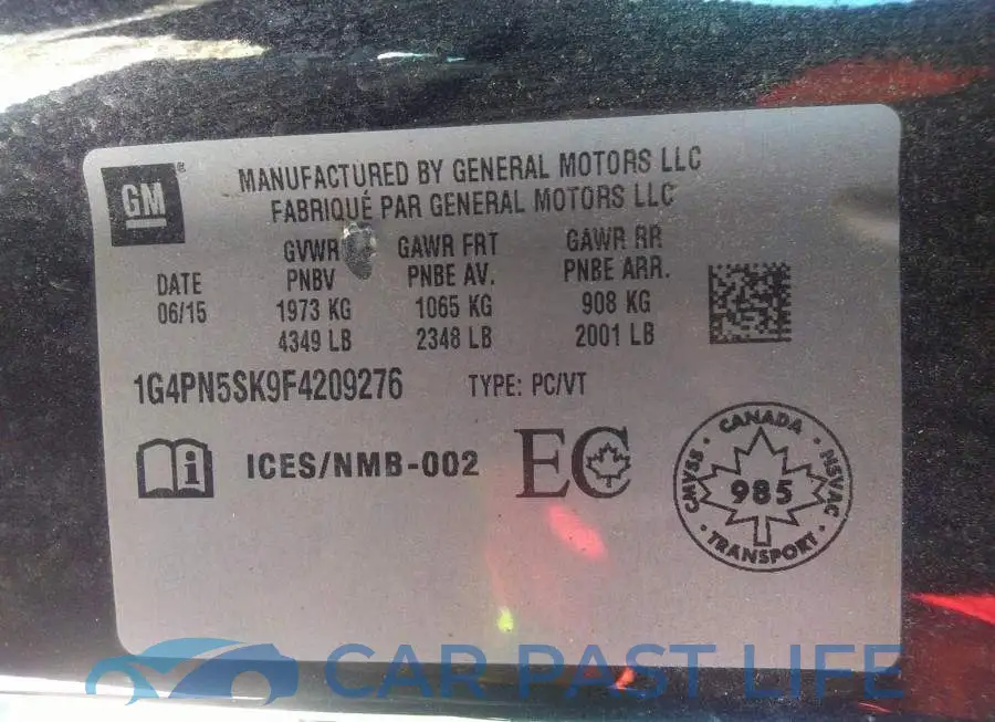 1G4PN5SK9F4209276# 9