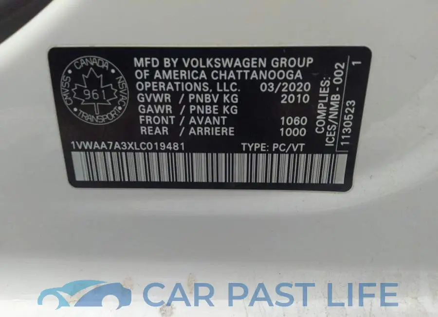 1VWAA7A3XLC019481# 9