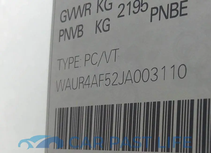 WAUR4AF52JA003110# 9