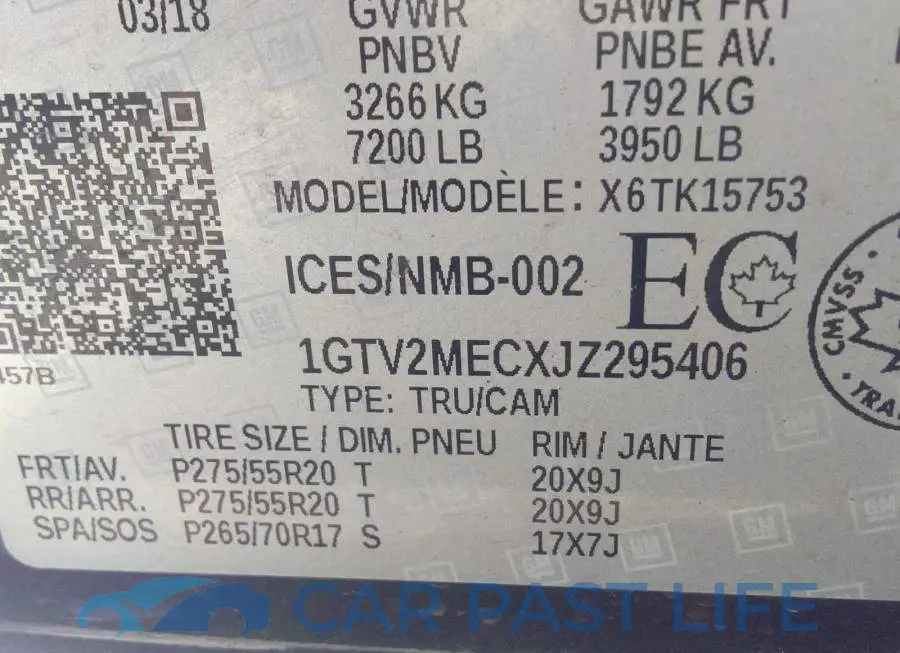1GTV2MECXJZ295406# 9