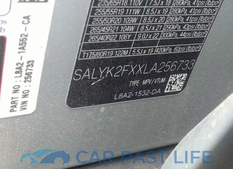 SALYK2FXXLA256733# 9
