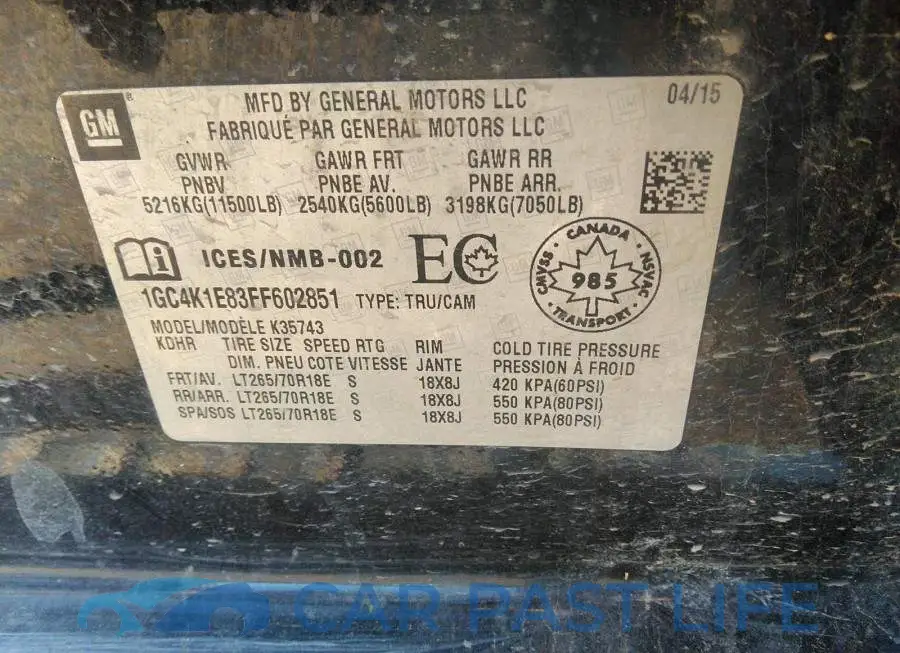 1GC4K1E83FF602851# 9