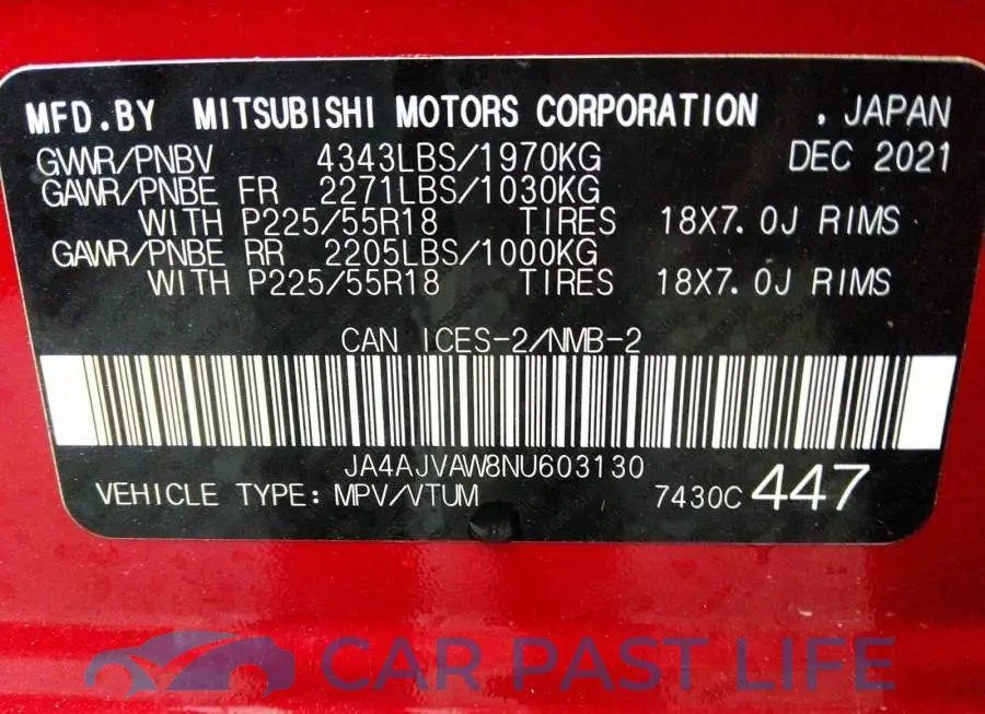 JA4AJVAW8NU603130# 9