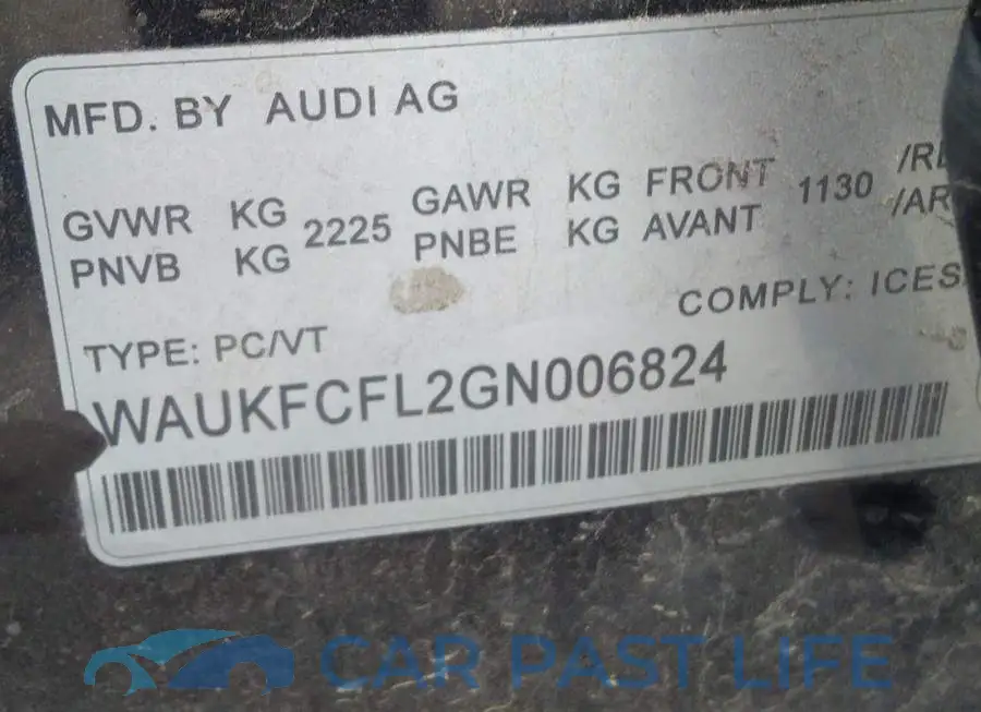 WAUKFCFL2GN006824# 9