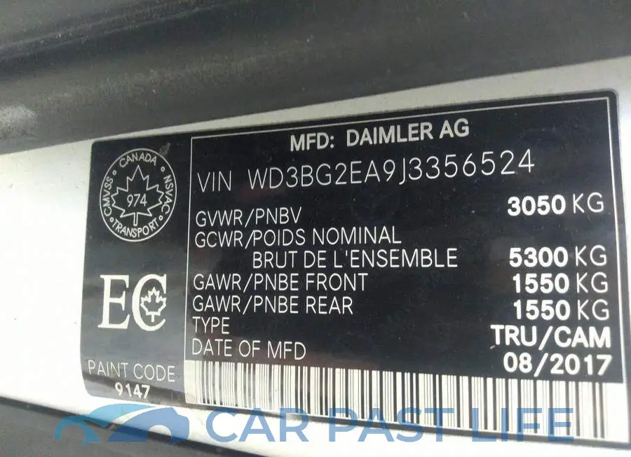 WD3BG2EA9J3356524# 9
